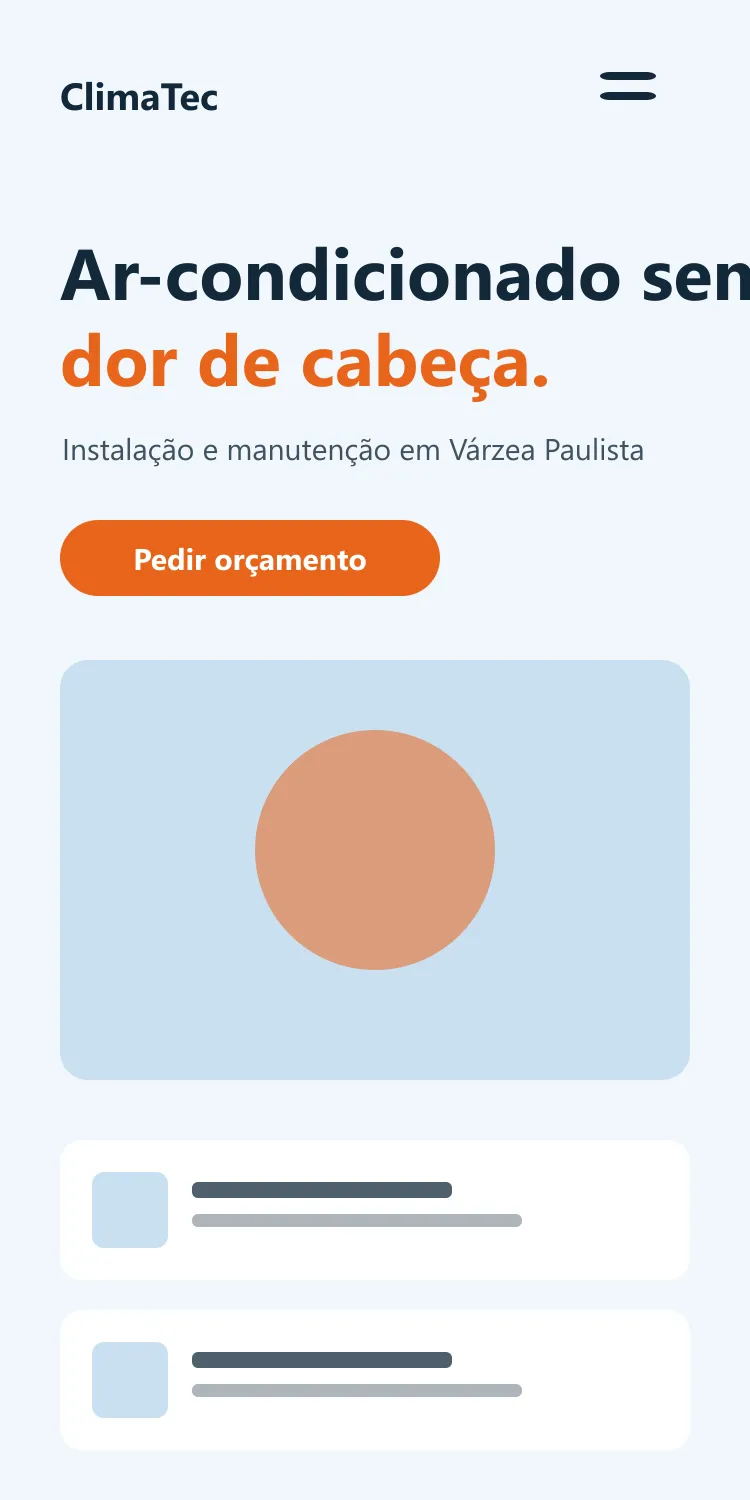 Versão do site ClimaTec em celular