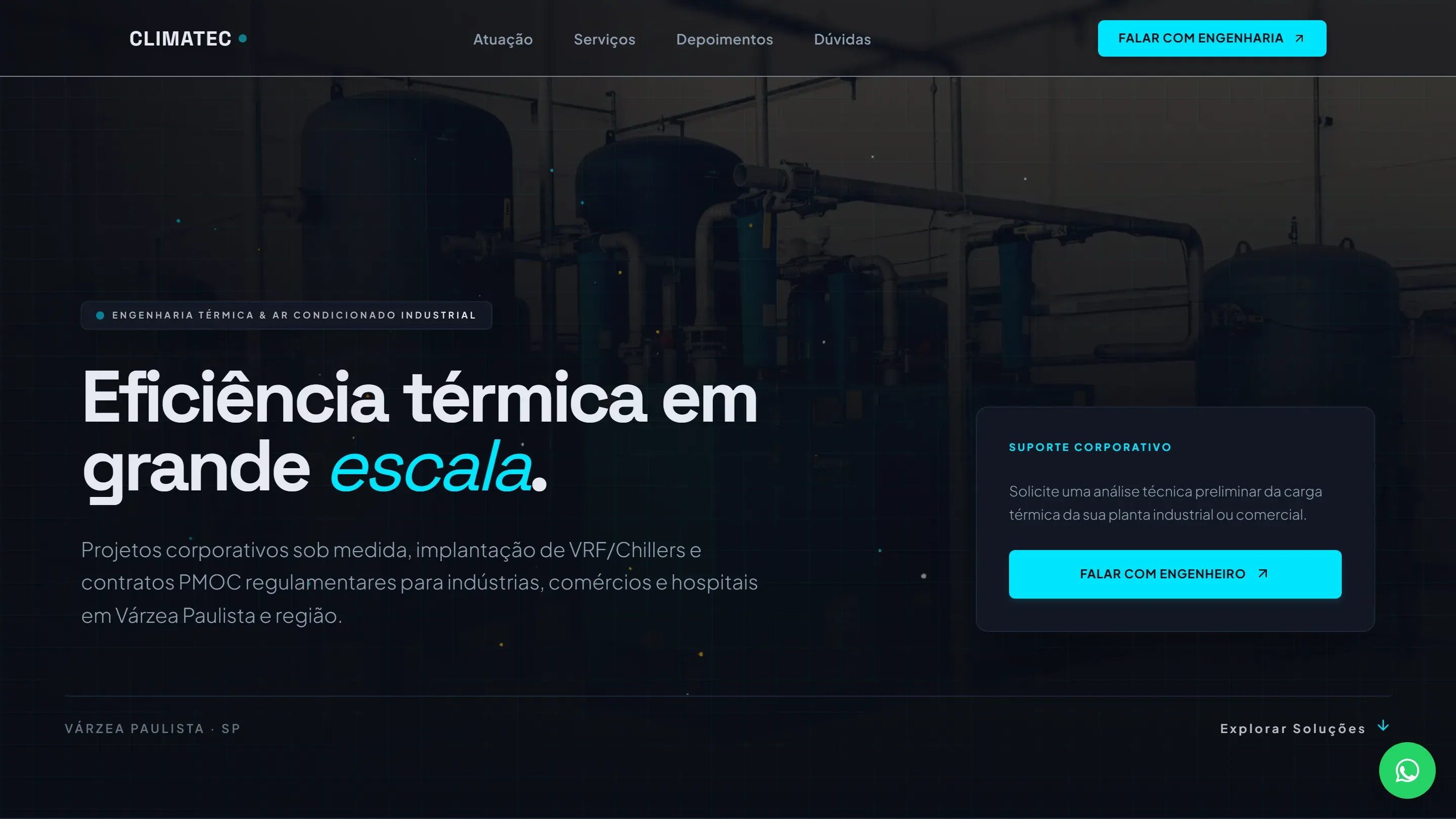 Site do projeto ClimaTec em tela de computador