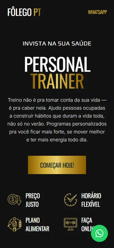 Versão do projeto Fôlego PT em celular