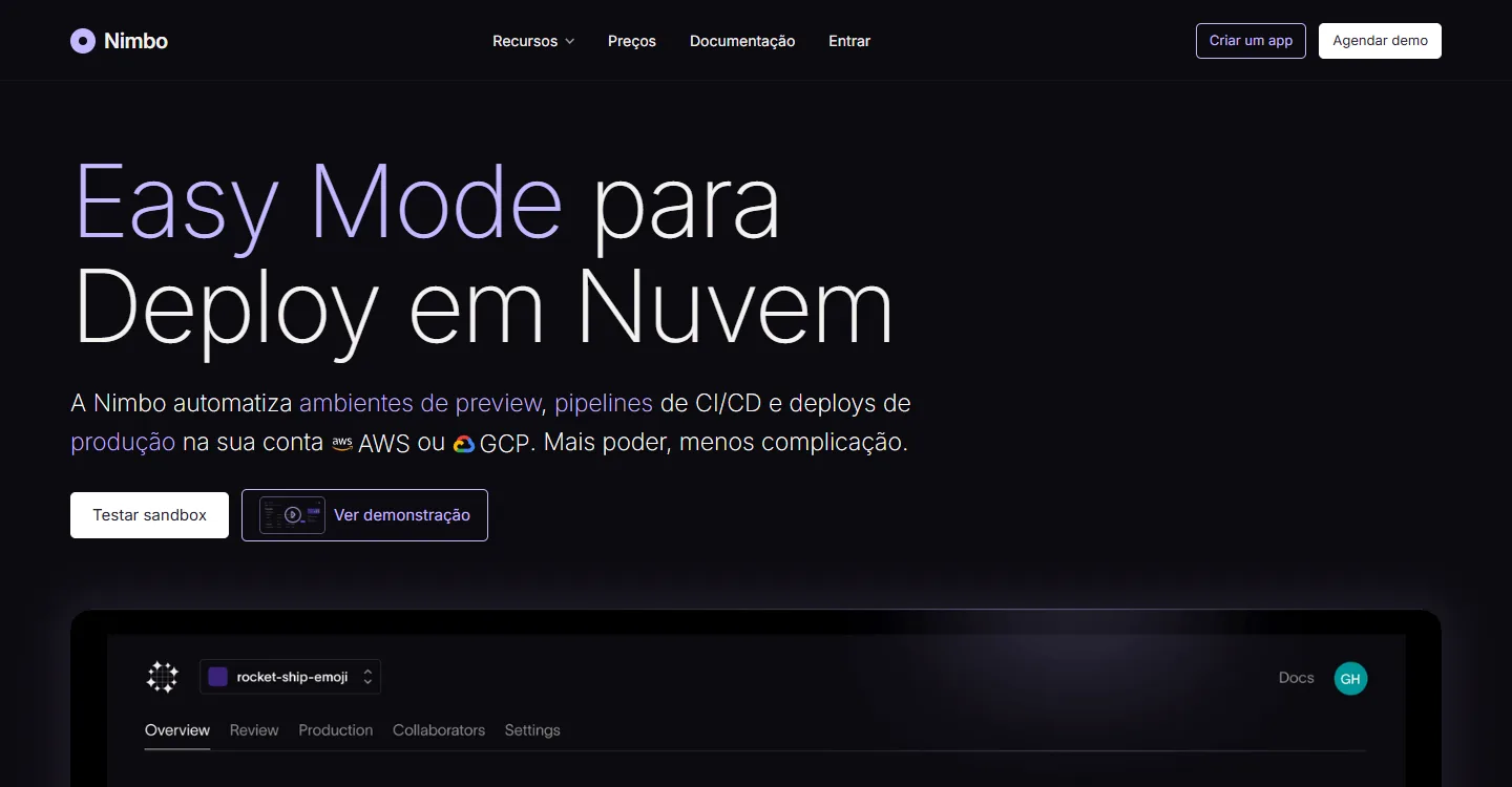 Tela do projeto Nimbo